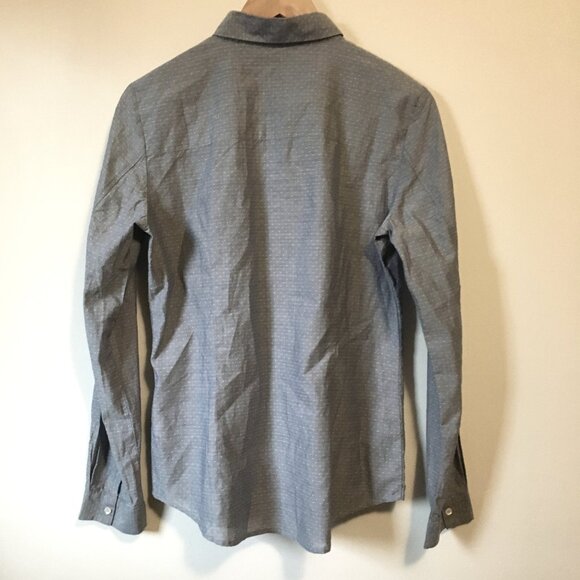 Tom Tailor Grey and White Dot Texture Cotton Button Down Dress Shirt - Picture 2 of 14